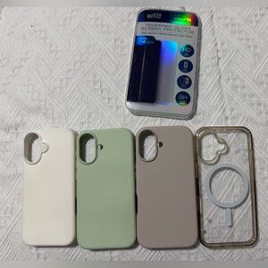 iPhone 16 Phone Case Set - Cream, Green, Tan